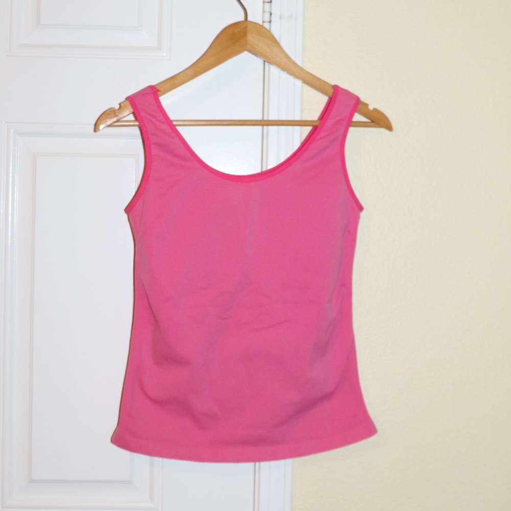 Pink Athletic Tank Top With Built In Layer